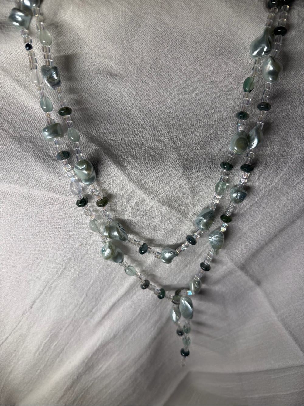 Vintage Inspired Cultured Pearland & Crystal Bead Necklace multiple wear option